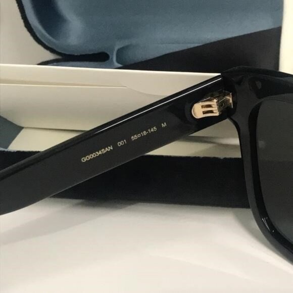 New Authentic Gucci Black Sunglasses GG0034SAN 001 - Picture 3 of 11